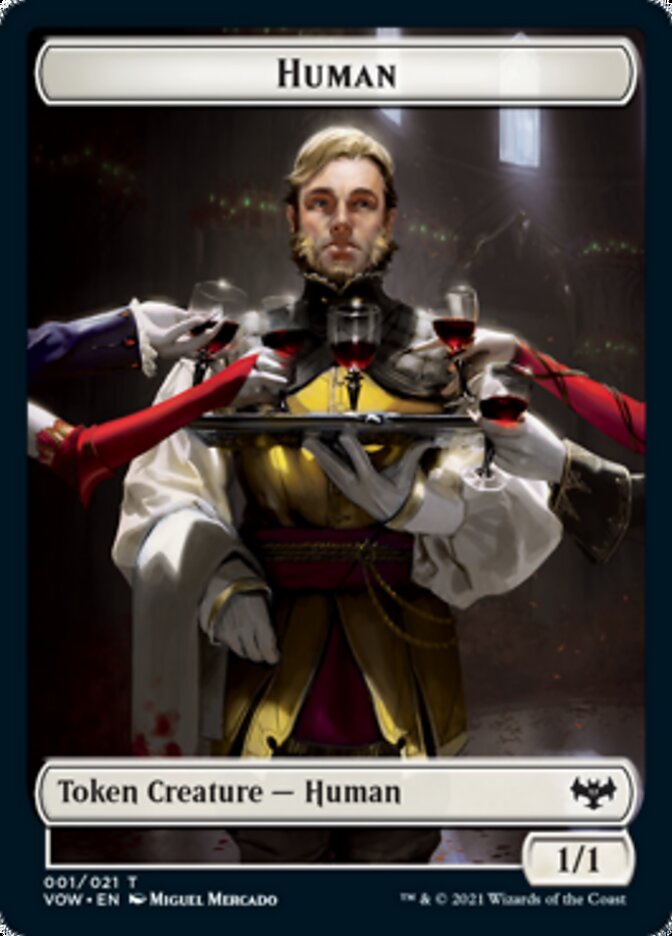 Human (001) // Wolf (014) Double-Sided Token [Innistrad: Crimson Vow Tokens] | Pegasus Games WI