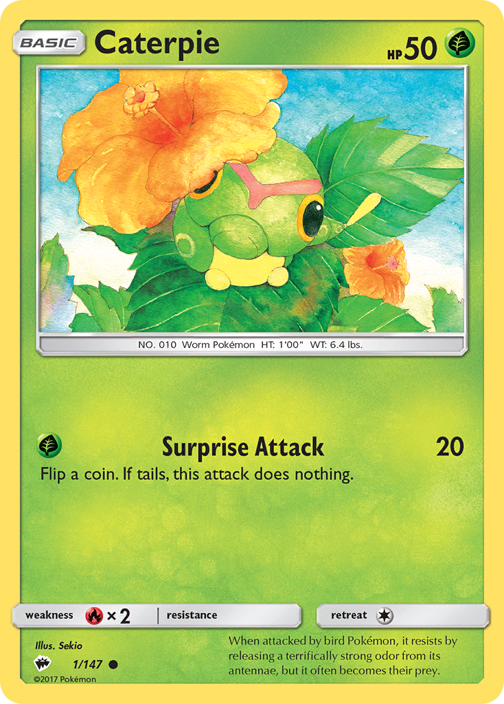 Caterpie (1/147) [Sun & Moon: Burning Shadows] | Pegasus Games WI