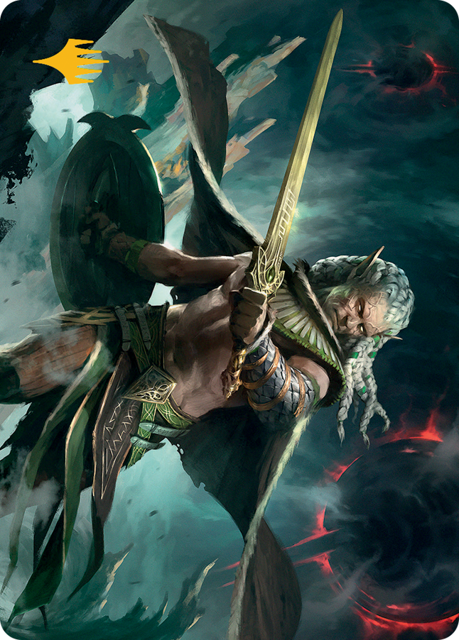 Serpent-Blade Assailant Art Card (40) (Gold-Stamped Signature) [March of the Machine Art Series] | Pegasus Games WI