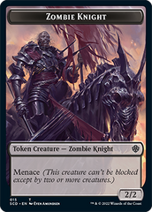 Zombie // Zombie Knight Double-Sided Token [Starter Commander Decks] | Pegasus Games WI