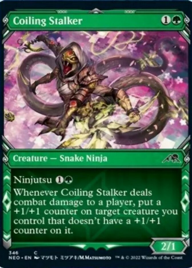 Coiling Stalker (Showcase Ninja) [Kamigawa: Neon Dynasty] | Pegasus Games WI