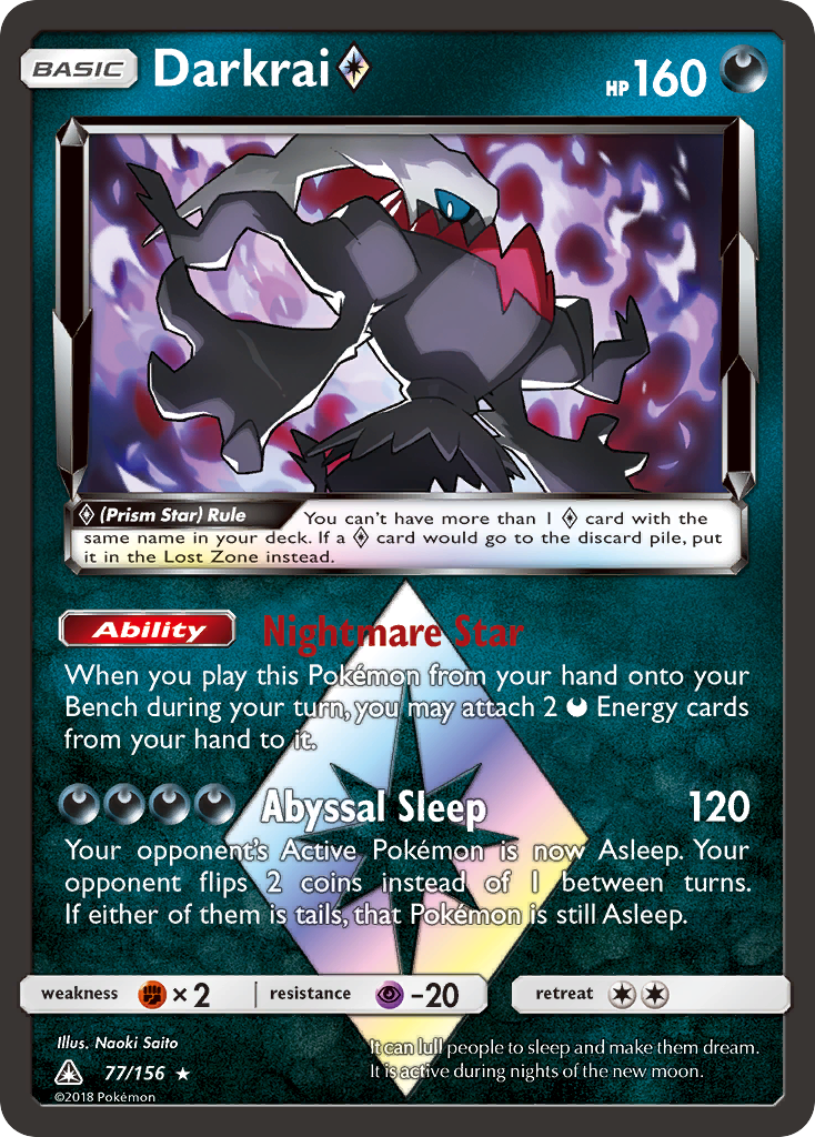 Darkrai (77/156) (Prism Star) [Sun & Moon: Ultra Prism] | Pegasus Games WI