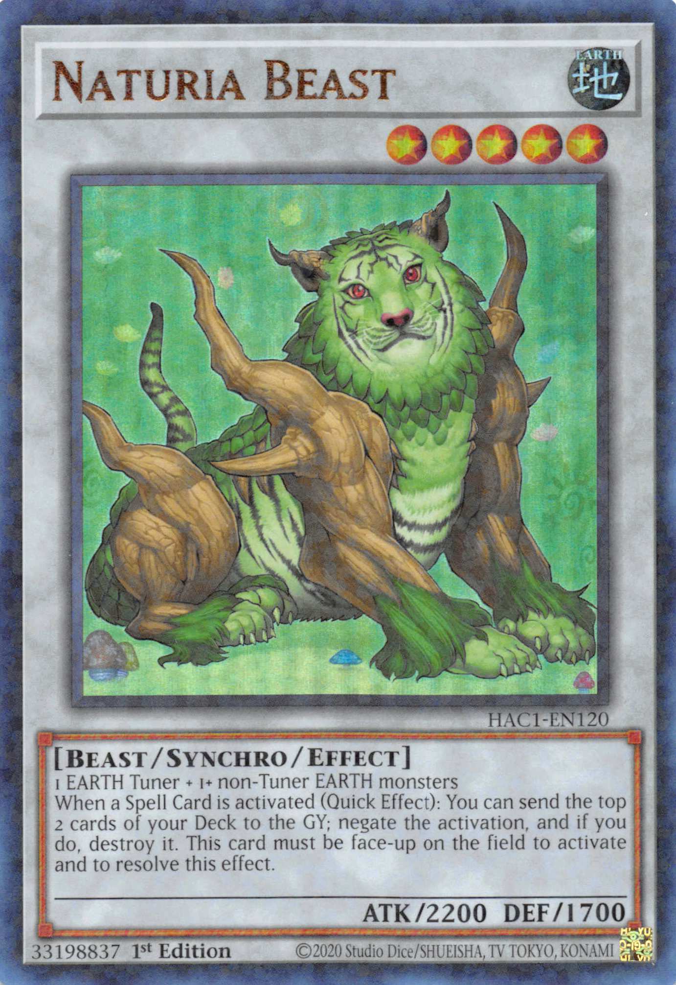 Naturia Beast (Duel Terminal) [HAC1-EN120] Parallel Rare | Pegasus Games WI