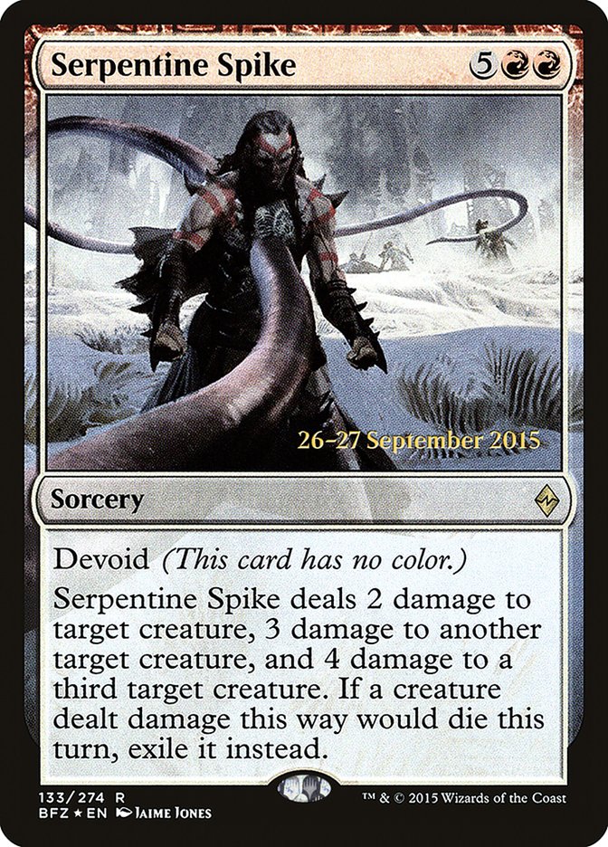 Serpentine Spike [Battle for Zendikar Prerelease Promos] | Pegasus Games WI