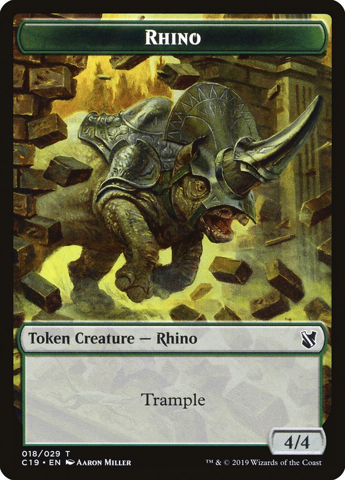 Rhino Token [Commander 2019 Tokens] | Pegasus Games WI