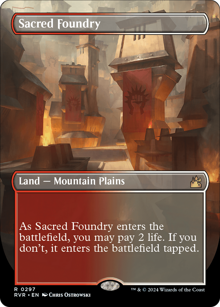 Sacred Foundry (Borderless) [Ravnica Remastered] | Pegasus Games WI