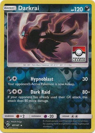 Darkrai (87/147) (League Promo) [Sun & Moon: Burning Shadows] | Pegasus Games WI