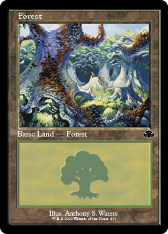 Forest (411) (Retro) [Dominaria Remastered] | Pegasus Games WI