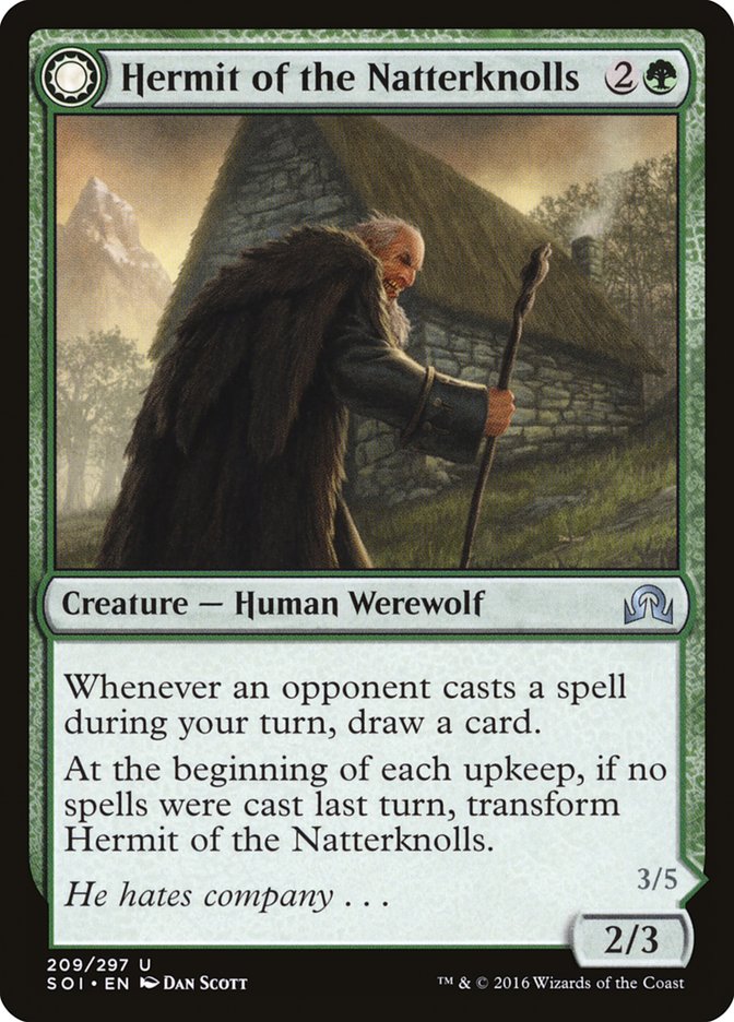 Hermit of the Natterknolls // Lone Wolf of the Natterknolls [Shadows over Innistrad] | Pegasus Games WI