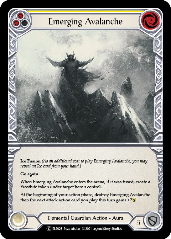 Emerging Avalanche (Yellow) [U-ELE026] Unlimited Rainbow Foil | Pegasus Games WI