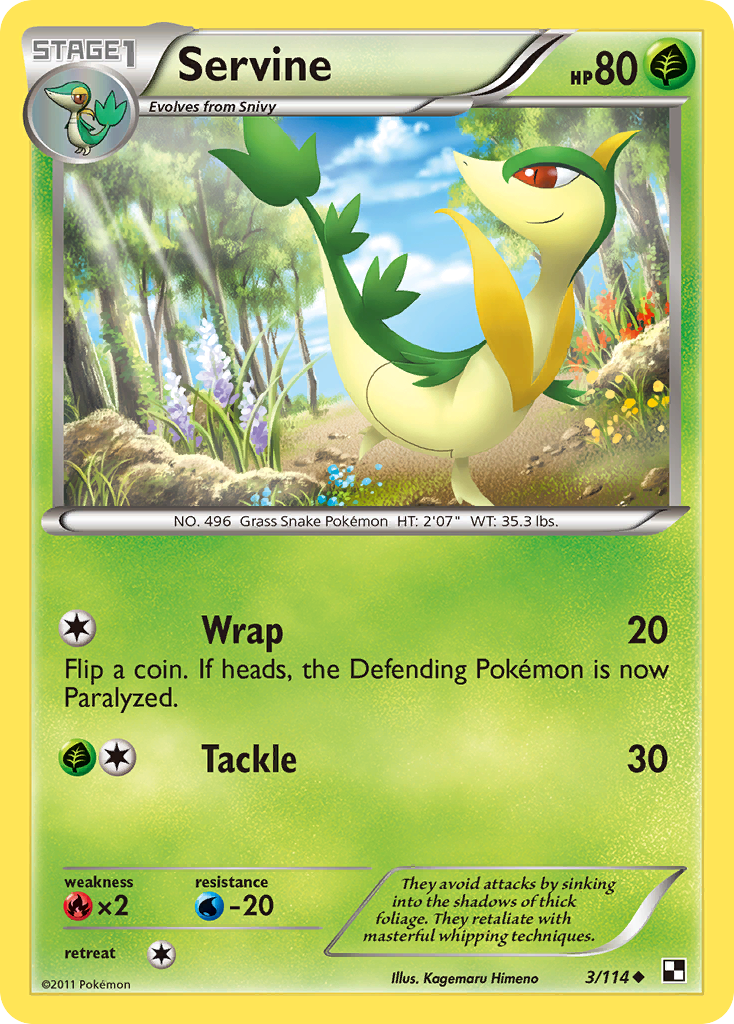 Servine (3/114) [Black & White: Base Set] | Pegasus Games WI