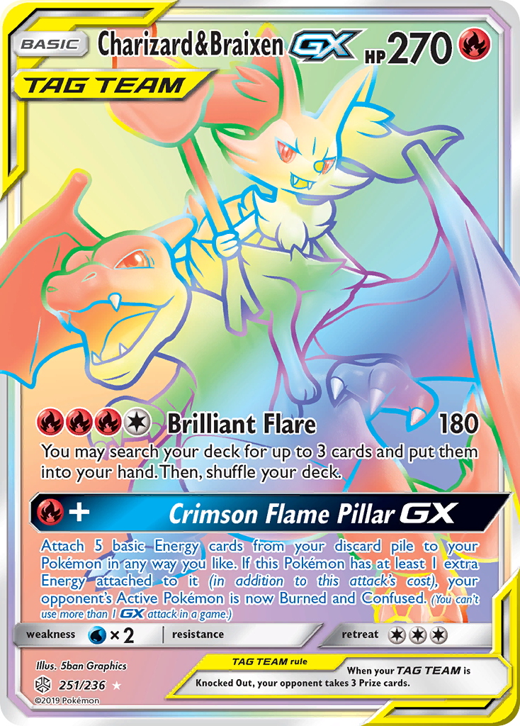 Charizard & Braixen GX (251/236) [Sun & Moon: Cosmic Eclipse] | Pegasus Games WI