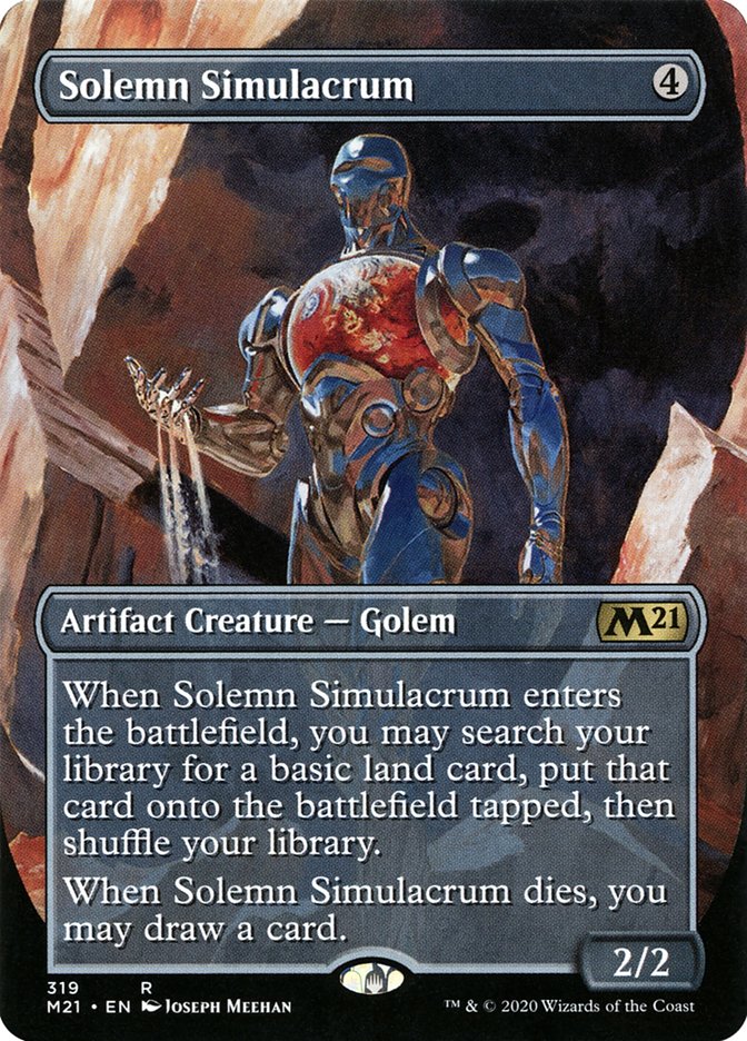 Solemn Simulacrum (Borderless Alternate Art) [Core Set 2021] | Pegasus Games WI