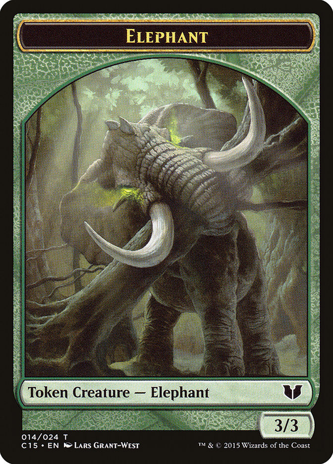 Elephant // Saproling Double-Sided Token [Commander 2015 Tokens] | Pegasus Games WI