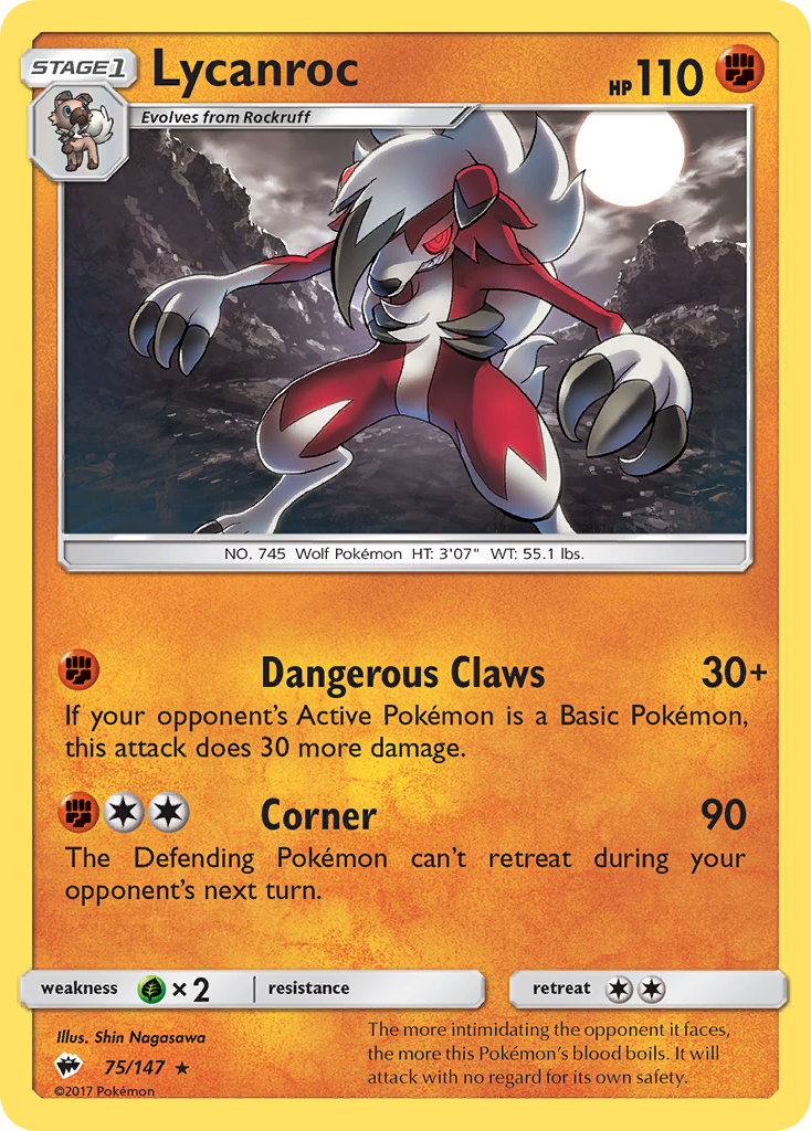 Lycanroc (75/147) [Sun & Moon: Burning Shadows] | Pegasus Games WI