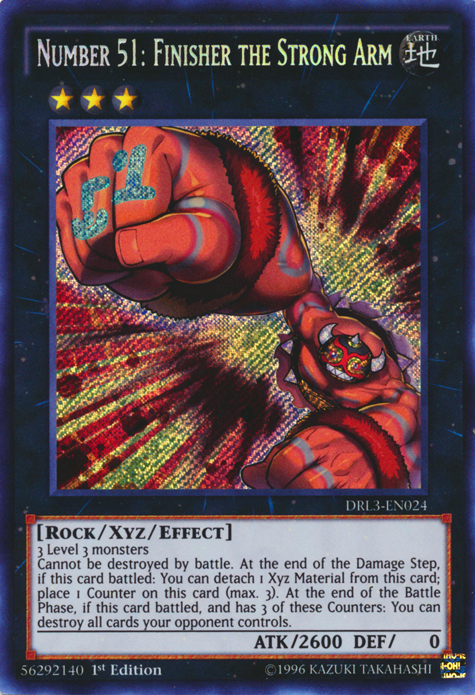 Number 51: Finisher the Strong Arm [DRL3-EN024] Secret Rare | Pegasus Games WI