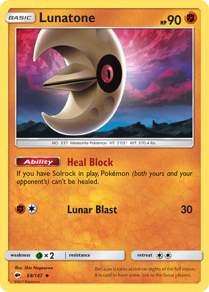 Lunatone (68/147) [Sun & Moon: Burning Shadows] | Pegasus Games WI