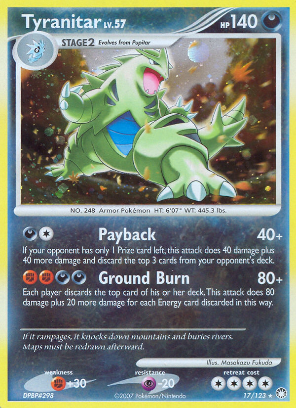 Tyranitar (17/123) [Diamond & Pearl: Mysterious Treasures] | Pegasus Games WI