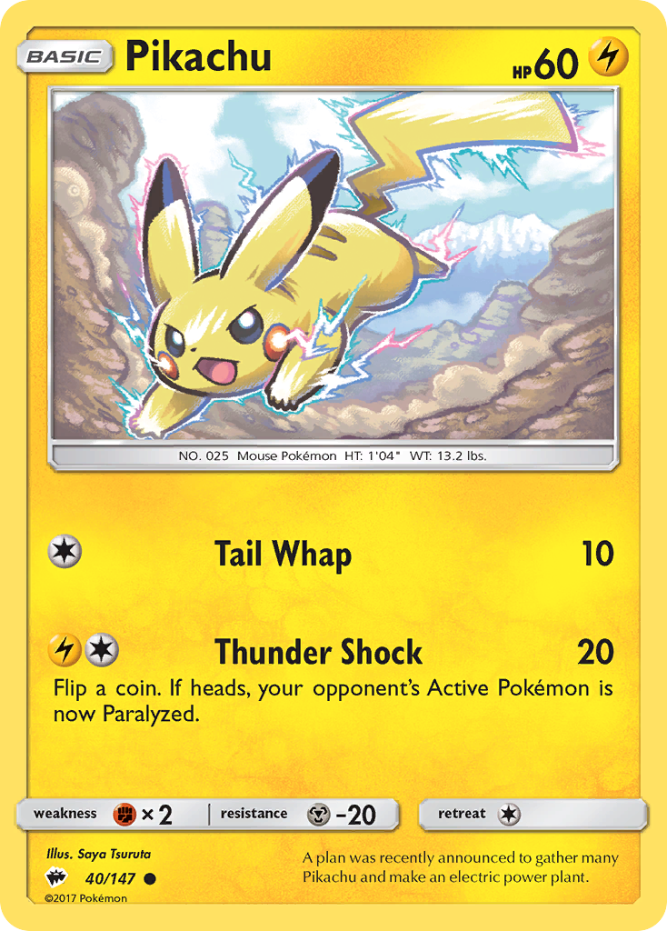 Pikachu (40/147) [Sun & Moon: Burning Shadows] | Pegasus Games WI