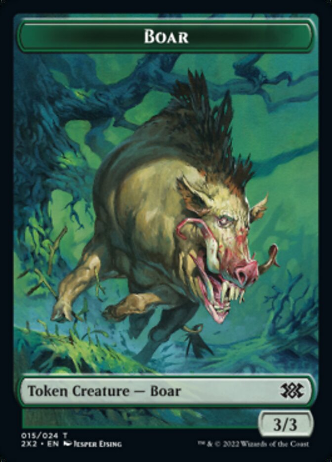 Boar // Treasure Double-Sided Token [Double Masters 2022 Tokens] | Pegasus Games WI