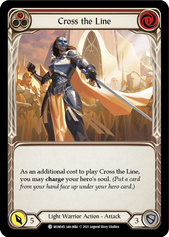 Cross the Line (Red) [MON045] 1st Edition Normal | Pegasus Games WI