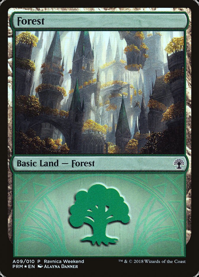 Forest (A09) [Ravnica Allegiance Ravnica Weekend] | Pegasus Games WI