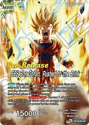Son Gohan // SS2 Son Gohan, Pushed to the Brink (BT13-031) [Supreme Rivalry Prerelease Promos] | Pegasus Games WI