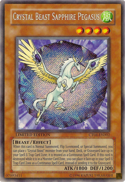 Crystal Beast Sapphire Pegasus [CT04-EN002] Secret Rare | Pegasus Games WI