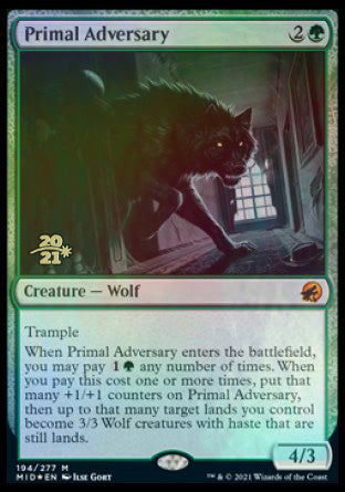 Primal Adversary [Innistrad: Midnight Hunt Prerelease Promos] | Pegasus Games WI