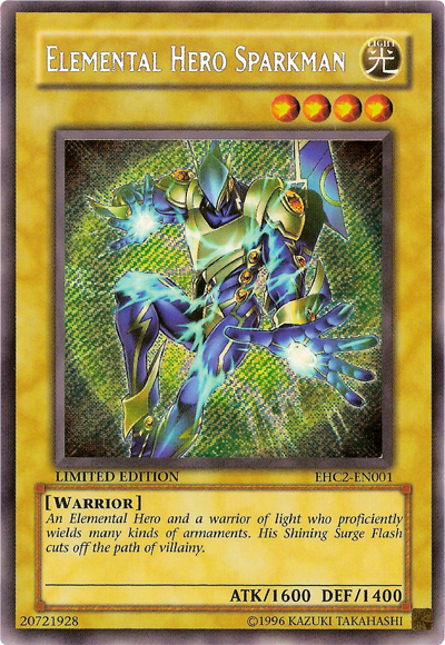 Elemental HERO Sparkman [EHC2-EN001] Secret Rare | Pegasus Games WI
