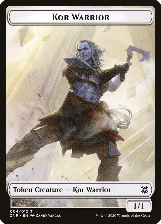 Construct // Kor Warrior Double-Sided Token [Zendikar Rising Tokens] | Pegasus Games WI