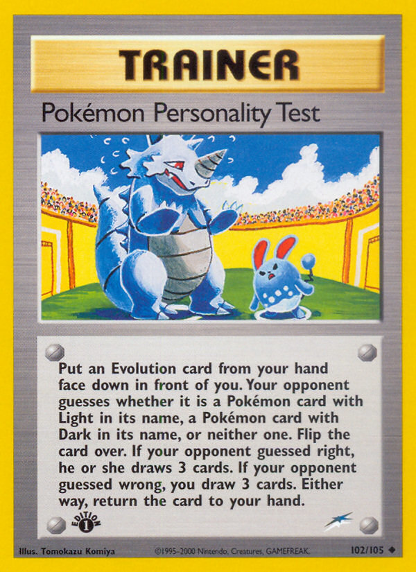 Pokemon Personality Test (102/105) [Neo Destiny 1st Edition] | Pegasus Games WI