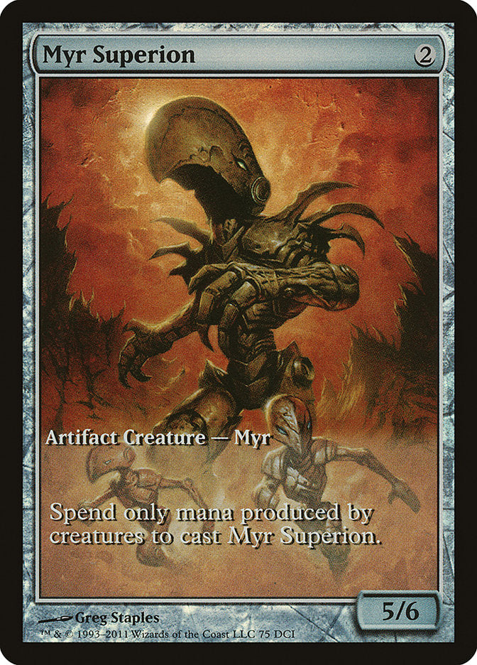Myr Superion (Game Day) (Extended Art) [New Phyrexia Promos] | Pegasus Games WI