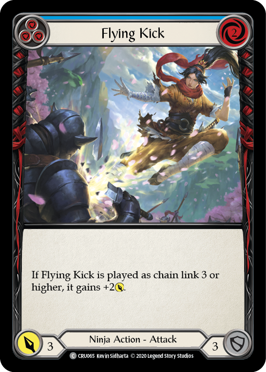 Flying Kick (Blue) [CRU065] 1st Edition Rainbow Foil | Pegasus Games WI