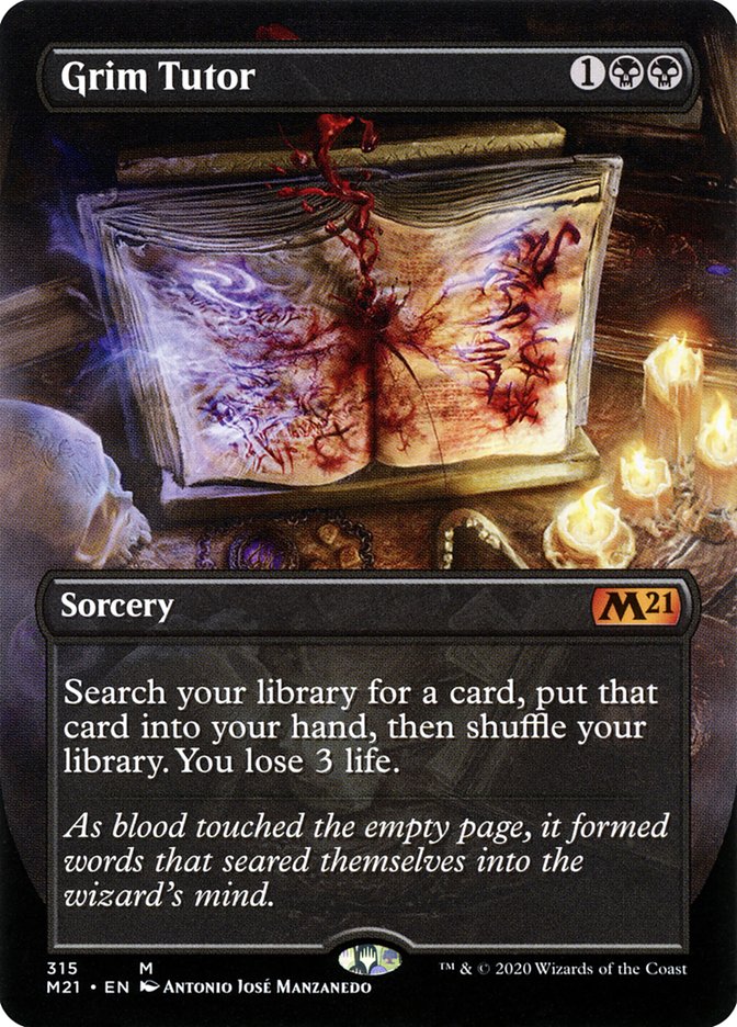 Grim Tutor (Borderless Alternate Art) [Core Set 2021] | Pegasus Games WI