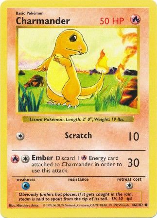 Charmander (46/102) [Base Set Shadowless Unlimited] | Pegasus Games WI