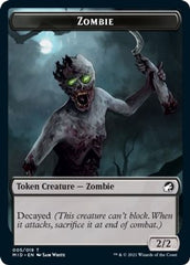 Zombie // Zombie Double-Sided Token (005 MIC/005 MID) [Innistrad: Midnight Hunt Commander Tokens] | Pegasus Games WI