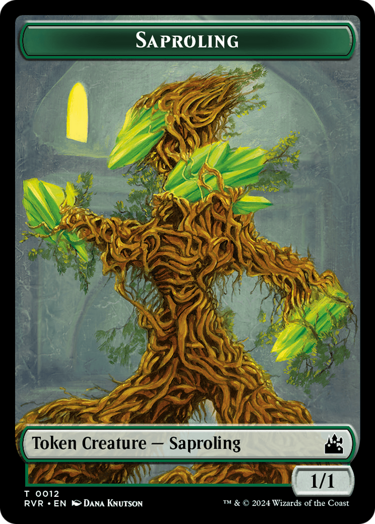 Saproling // Zombie Double-Sided Token [Ravnica Remastered Tokens] | Pegasus Games WI