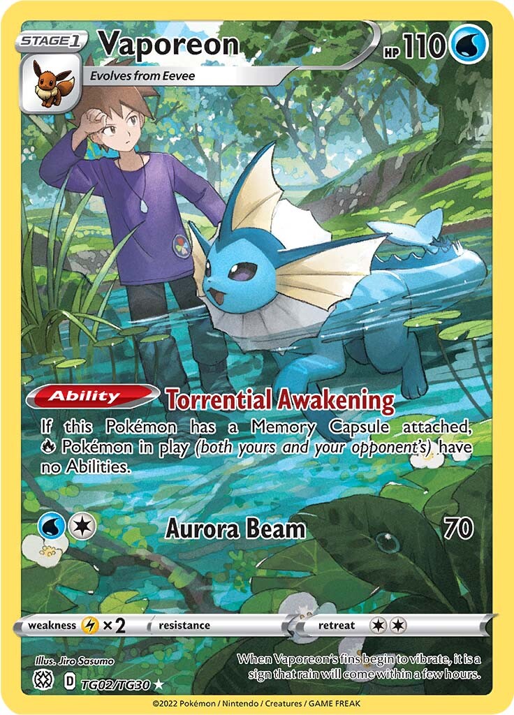 Vaporeon (TG02/TG30) [Sword & Shield: Brilliant Stars] | Pegasus Games WI