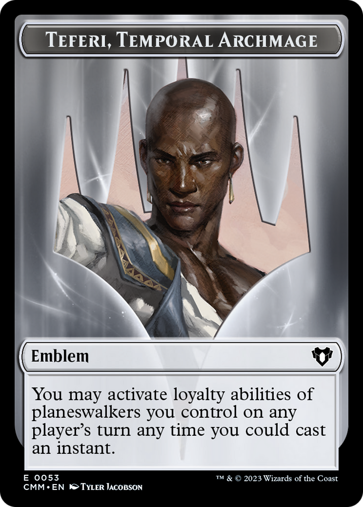 Clue // Emblem - Teferi, Temporal Archmage Double-Sided Token [Commander Masters Tokens] | Pegasus Games WI