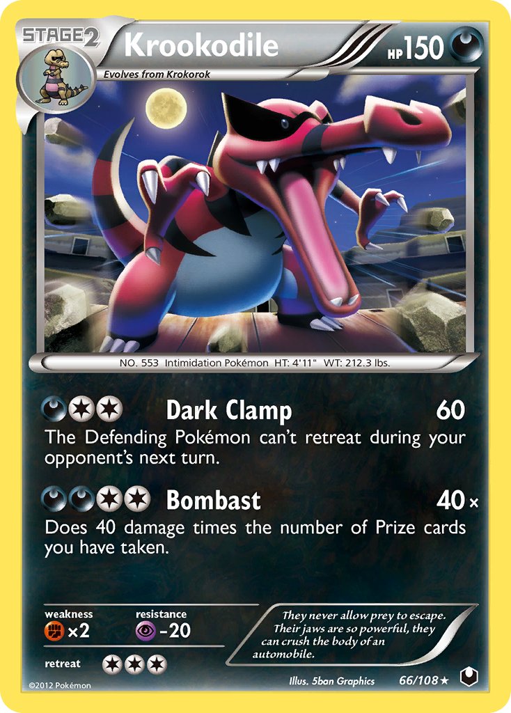 Krookodile (66/108) (Cosmos Holo) (Blister Exclusive) [Black & White: Dark Explorers] | Pegasus Games WI