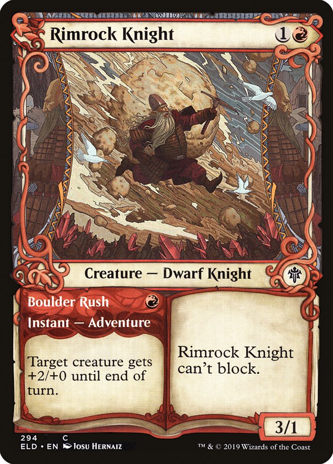 Rimrock Knight // Boulder Rush (Showcase) [Throne of Eldraine] | Pegasus Games WI