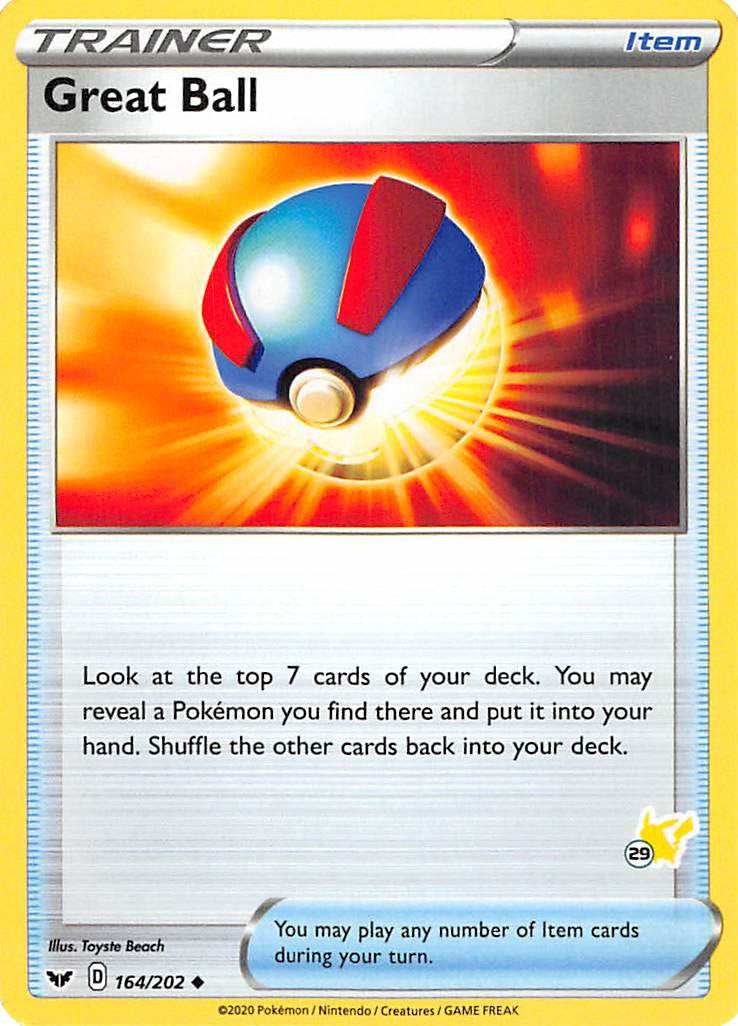 Great Ball (164/202) (Pikachu Stamp #29) [Battle Academy 2022] | Pegasus Games WI