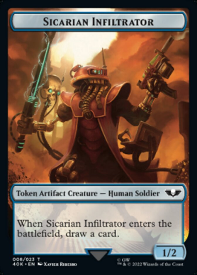 Soldier (003) // Sicarian Infiltrator Double-Sided Token (Surge Foil) [Warhammer 40,000 Tokens] | Pegasus Games WI