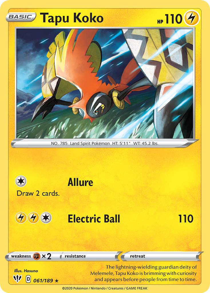 Tapu Koko (061/189) [Sword & Shield: Darkness Ablaze] | Pegasus Games WI