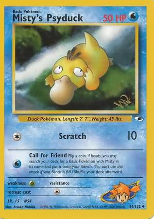 Misty's Psyduck (54/132) (W Stamped Promo) [Gym Heroes Unlimited] | Pegasus Games WI