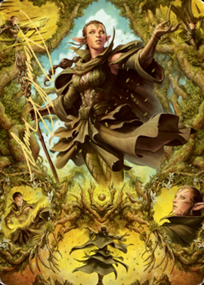 Nissa of Shadowed Boughs 2 Art Card (Gold-Stamped Signature) [Zendikar Rising Art Series] | Pegasus Games WI