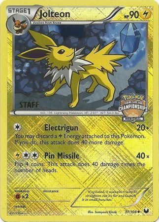 Jolteon (37/108) (Regional Championship 2013 Promo Staff) [Black & White: Dark Explorers] | Pegasus Games WI