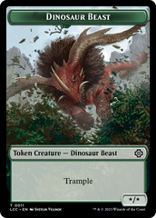 Dinosaur Beast // Dinosaur Double-Sided Token [The Lost Caverns of Ixalan Commander Tokens] | Pegasus Games WI