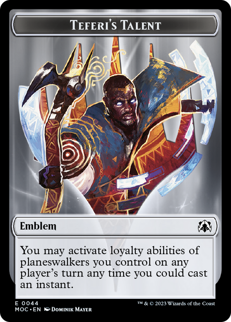 Phyrexian Myr // Teferi's Talent Emblem Double-Sided Token [March of the Machine Tokens] | Pegasus Games WI